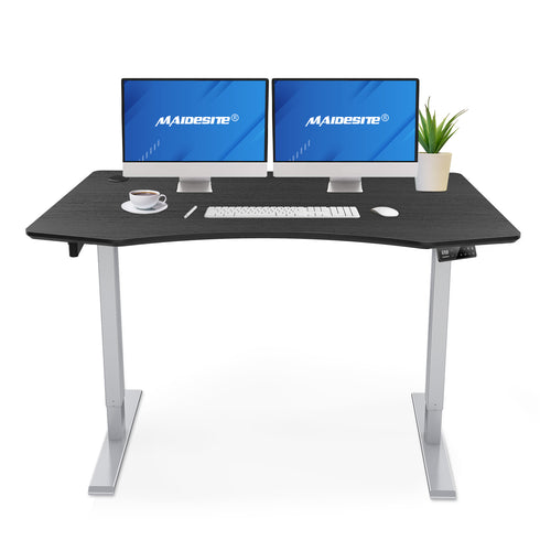 Maidesite Executive Series 55 inch Height Adjustable Standing Desk With Curved Desktop